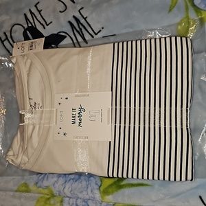 New, Loft Navy Bow, Pajama Set.